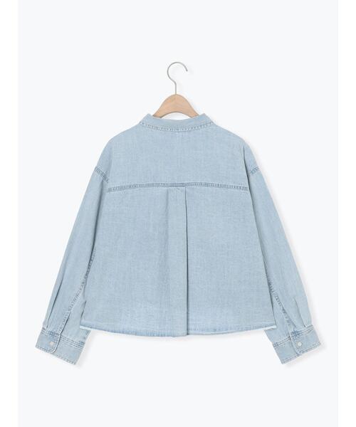 Samansa Mos2（サマンサ モスモス）の「デニムショート丈シャツ（シャツ/ブラウス・レディース・チャコールグレー/ブルー/サックスブルー・F）」の21枚目の写真