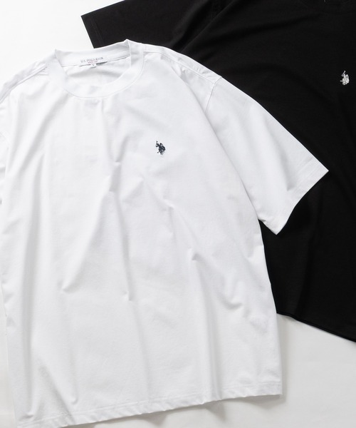 U.S. POLO ASSN.(ユーエスポロアッスン)の「【18】〔U.S.POLO ASSN/ユーエスポロアッスン〕ワンポイントロゴ ベーシッククルーネックTシャツ 接触冷感/無地(Tシャツ/カットソー・メンズ・オフホワイト/ブラック/ネイビー・MEDIUM/X-LARGE/LARGE)」の1枚目の写真