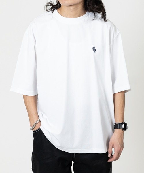 U.S. POLO ASSN.(ユーエスポロアッスン)の「【18】〔U.S.POLO ASSN/ユーエスポロアッスン〕ワンポイントロゴ ベーシッククルーネックTシャツ 接触冷感/無地(Tシャツ/カットソー・メンズ・オフホワイト/ブラック/ネイビー・MEDIUM/X-LARGE/LARGE)」の11枚目の写真