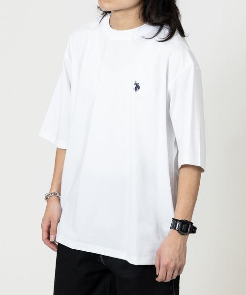 U.S. POLO ASSN.(ユーエスポロアッスン)の「【18】〔U.S.POLO ASSN/ユーエスポロアッスン〕ワンポイントロゴ ベーシッククルーネックTシャツ 接触冷感/無地(Tシャツ/カットソー・メンズ・オフホワイト/ブラック/ネイビー・MEDIUM/X-LARGE/LARGE)」の12枚目の写真