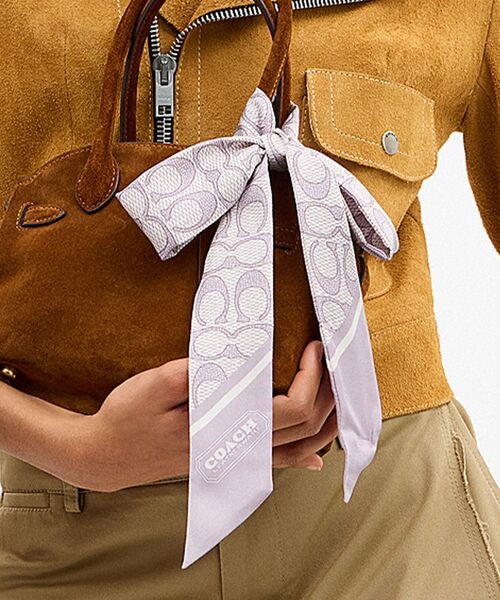 COACH コーチ レディース ハンドバッグ シグネチャー柄 シルクスカーフ付き 公式】コーチアウトレット | シグネチャー プリント シルク スキニー