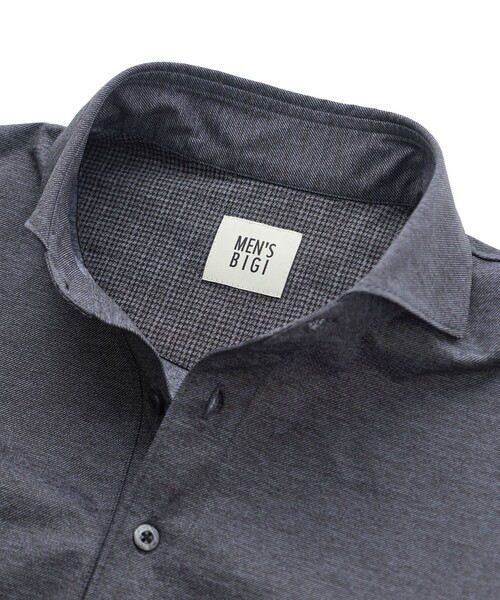 MEN'S BIGI(メンズビギ)の「ドットメッシュジャージカッタウェイポロシャツ<通気性、接触冷感>(ポロシャツ・メンズ・チャコールグレー/グレー/ネイビー・02/01/04/03)」の4枚目の写真
