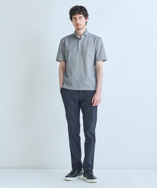 MEN'S BIGI（メンズビギ）の「ドットメッシュジャージカッタウェイポロシャツ＜通気性、接触冷感＞（ポロシャツ・メンズ・チャコールグレー/グレー/ネイビー・02/01/04/03）」の6枚目の写真