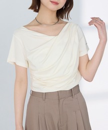 Elishe（エリシェ）の「ドレープアシメトップス（Tシャツ/カットソー）」