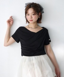 Elishe（エリシェ）の「ドレープアシメトップス（Tシャツ/カットソー）」