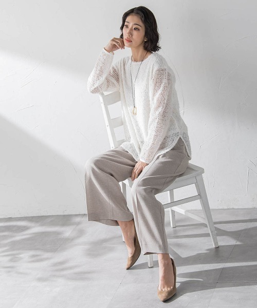 la.f…(ラエフ)の「リネンライクオックスパンツ(スラックス・レディース・ベージュ/ネイビー・9号/7号/11号)」の4枚目の写真