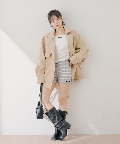 Chico(チコ)の「【セットアップ対応】コンパクトボーダーショートパンツ(その他パンツ・レディース・グレー/アイボリー/ブラック・FREE)」の12枚目の写真