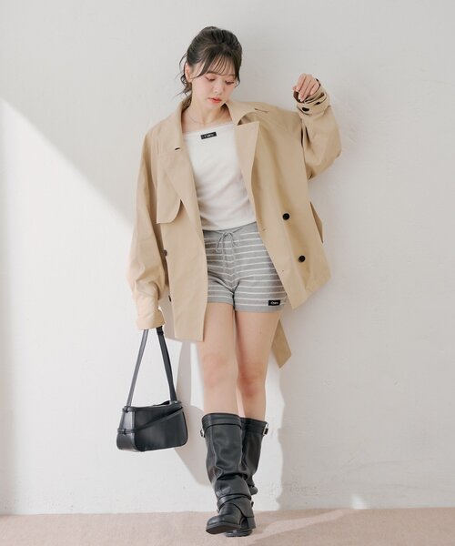 Chico(チコ)の「【セットアップ対応】コンパクトボーダーショートパンツ(その他パンツ・レディース・グレー/アイボリー/ブラック・FREE)」の13枚目の写真