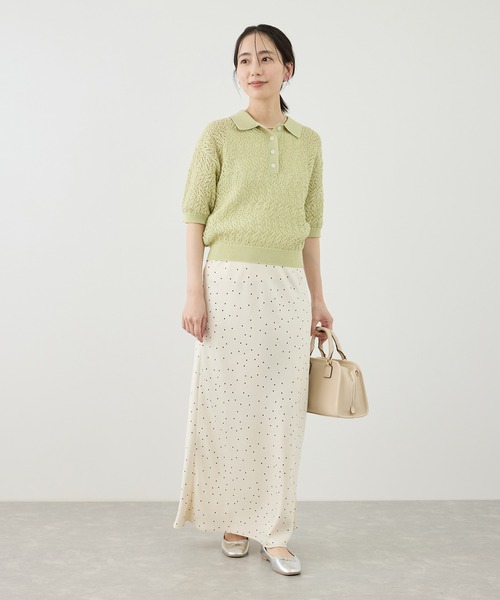 ROPE' PICNIC（ロペピクニック）の「細見えバイアスサテンドットスカート（スカート・レディース・ホワイト系その他5・FREE）」の2枚目の写真