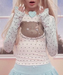 Unopened gift（アンオープンドギフト）の「【Unopened gift】crying bear tshirt / 【アンオープンドギフト】クライングベアードットフィット長袖Tシャツ（Tシャツ/カットソー）」