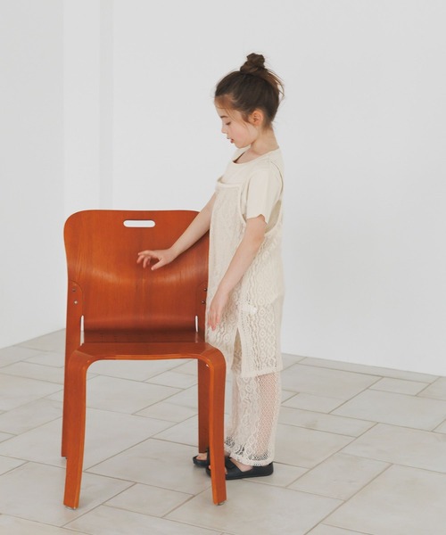 BAYFLOW（ベイフロー）の「[裏地付きで安心♪]レースフレアイージーパンツ(KIDS)（その他パンツ・キッズ・オフホワイト/ブラウン・140cm/130cm/120cm/110cm/150cm）」の4枚目の写真