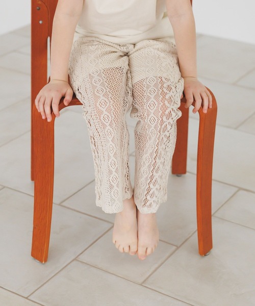 BAYFLOW（ベイフロー）の「[裏地付きで安心♪]レースフレアイージーパンツ(KIDS)（その他パンツ・キッズ・オフホワイト/ブラウン・140cm/130cm/120cm/110cm/150cm）」の7枚目の写真