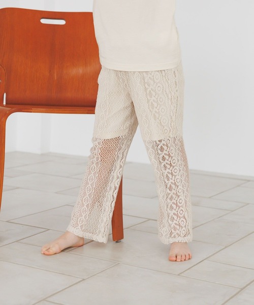 BAYFLOW（ベイフロー）の「[裏地付きで安心♪]レースフレアイージーパンツ(KIDS)（その他パンツ・キッズ・オフホワイト/ブラウン・140cm/130cm/120cm/110cm/150cm）」の8枚目の写真