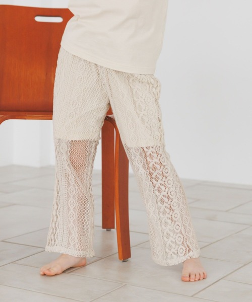 BAYFLOW（ベイフロー）の「[裏地付きで安心♪]レースフレアイージーパンツ(KIDS)（その他パンツ・キッズ・オフホワイト/ブラウン・140cm/130cm/120cm/110cm/150cm）」の9枚目の写真