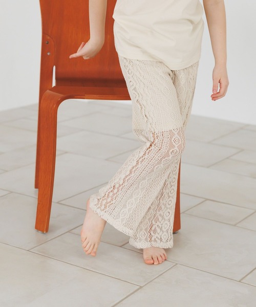 BAYFLOW（ベイフロー）の「[裏地付きで安心♪]レースフレアイージーパンツ(KIDS)（その他パンツ・キッズ・オフホワイト/ブラウン・140cm/130cm/120cm/110cm/150cm）」の10枚目の写真