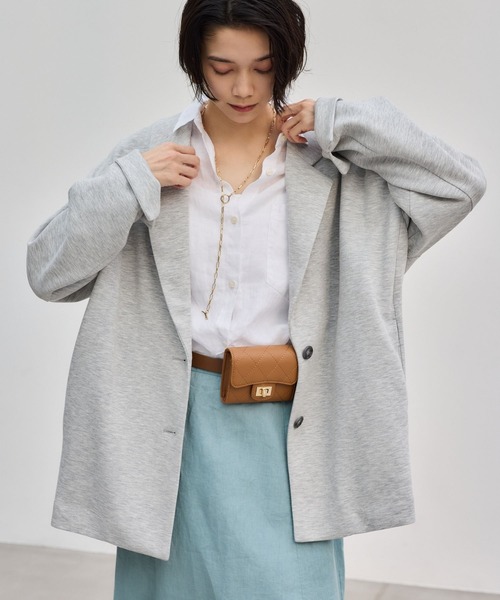 BARNYARDSTORM（バンヤードストーム）の「BARNYARDSTORM / ライトダンボールテーラージャケット【WEB限定】（テーラードジャケット・レディース・ブラック/グレー/ライトグレー・FREE）」の10枚目の写真