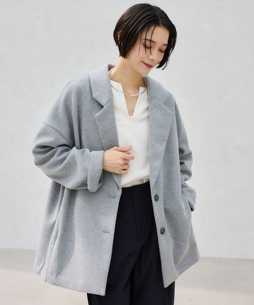 BARNYARDSTORM（バンヤードストーム）の「BARNYARDSTORM / ライトダンボールテーラージャケット【WEB限定】（テーラードジャケット・レディース・ブラック/グレー/ライトグレー・FREE）」の8枚目の写真