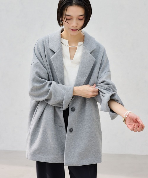 BARNYARDSTORM（バンヤードストーム）の「BARNYARDSTORM / ライトダンボールテーラージャケット【WEB限定】（テーラードジャケット・レディース・ブラック/グレー/ライトグレー・FREE）」の9枚目の写真