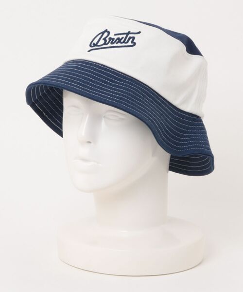 BRIXTON（ブリクストン）の「【BRIXTON/ブリクストン】ELDON PACKABLE BUCKET HAT（ハット・メンズ・ホワイト×ブルー/ブラック/グリーン・L/XL）」の2枚目の写真
