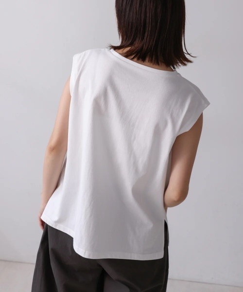 Bou Jeloud(ブージュルード)の「コード刺しゅうフレンチTシャツ(Tシャツ/カットソー・レディース・ホワイト/ブラック・MEDIUM)」の6枚目の写真