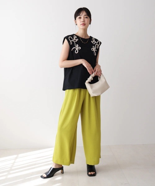 Bou Jeloud(ブージュルード)の「コード刺しゅうフレンチTシャツ(Tシャツ/カットソー・レディース・ホワイト/ブラック・MEDIUM)」の17枚目の写真