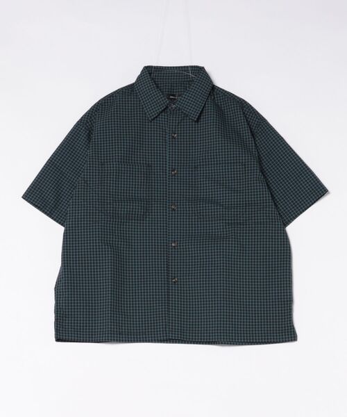 ８(eight)（エイト）の「小格子チェックショートトレングス半袖シャツ（シャツ/ブラウス・メンズ・ホワイト/ネイビー/チャコール・MEDIUM/LARGE）」の3枚目の写真