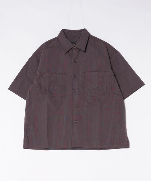 ８(eight)（エイト）の「小格子チェックショートトレングス半袖シャツ（シャツ/ブラウス・メンズ・ホワイト/ネイビー/チャコール・MEDIUM/LARGE）」の2枚目の写真