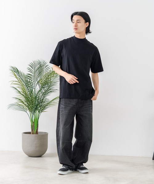HANES(ヘインズ)の「【HANES/ヘインズ】【タグレス・丸胴】Hanes モックネック リラックスTシャツ アメリカ綿100% サステナブル ストレスフリー(Tシャツ/カットソー・メンズ・ホワイト/ブラック・X-LARGE/LARGE/MEDIUM/SMALL)」の14枚目の写真