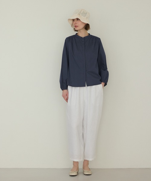 LA MARINE FRANCAISE（マリン フランセーズ）の「パール釦ブラウス（シャツ/ブラウス・レディース・ネイビー/ホワイト/ブルー/ブラック・FREE）」の7枚目の写真