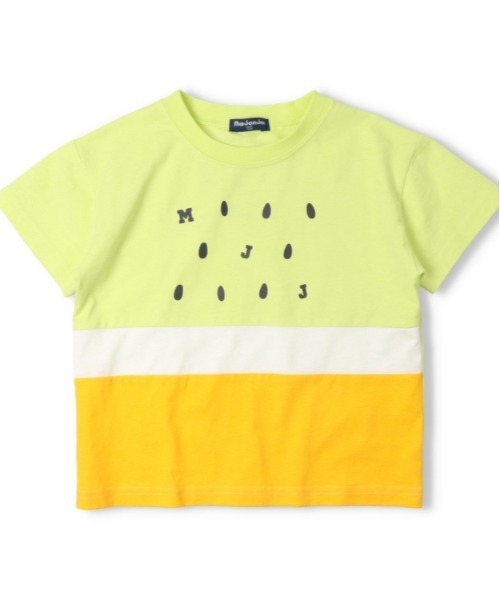 Moujonjon(ムージョンジョン)の「スイカ・キウイ切替半袖Tシャツ(Tシャツ/カットソー・キッズ・グリーン/レッド・90/130/110/140/120/100)」の2枚目の写真