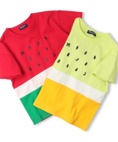 Moujonjon（ムージョンジョン）の「スイカ・キウイ切替半袖Tシャツ（Tシャツ/カットソー・キッズ・グリーン/レッド・90/130/110/140/120/100/80）」の8枚目の写真