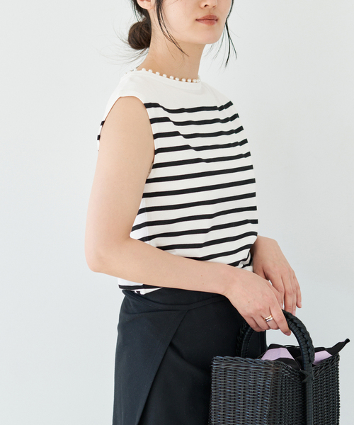 【美品】IENA パールニットプルオーバー パールネックニットプルオーバー（ニット／セーター）｜IENA（イエナ