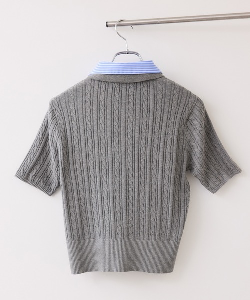 POLO BCS(ポロ ビーシーエス)の「【POLO BCS】ケーブルドッキング衿付きカーディガン(カーディガン/ボレロ・レディース・グレー/ベージュ/ネイビー・FREE)」の17枚目の写真