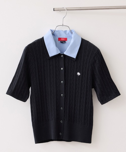 POLO BCS(ポロ ビーシーエス)の「【POLO BCS】ケーブルドッキング衿付きカーディガン(カーディガン/ボレロ・レディース・グレー/ベージュ/ネイビー・FREE)」の18枚目の写真