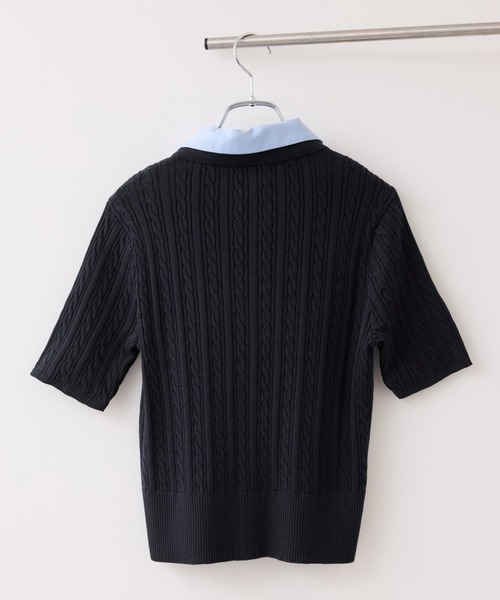 POLO BCS(ポロ ビーシーエス)の「【POLO BCS】ケーブルドッキング衿付きカーディガン(カーディガン/ボレロ・レディース・グレー/ベージュ/ネイビー・FREE)」の10枚目の写真