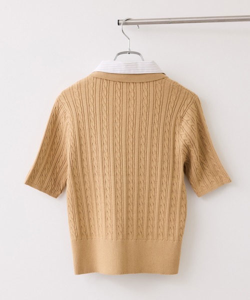 POLO BCS(ポロ ビーシーエス)の「【POLO BCS】ケーブルドッキング衿付きカーディガン(カーディガン/ボレロ・レディース・グレー/ベージュ/ネイビー・FREE)」の12枚目の写真