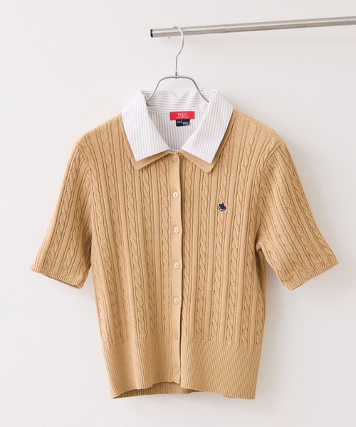 POLO BCS(ポロ ビーシーエス)の「【POLO BCS】ケーブルドッキング衿付きカーディガン(カーディガン/ボレロ・レディース・グレー/ベージュ/ネイビー・FREE)」の11枚目の写真