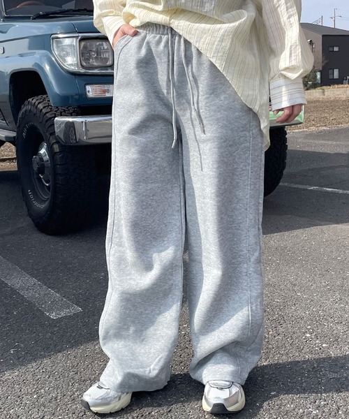CRB(シーアールビー)の「サイドラインスェットパンツ(その他パンツ・レディース・ブラック/オートミール/グレー・F)」の2枚目の写真