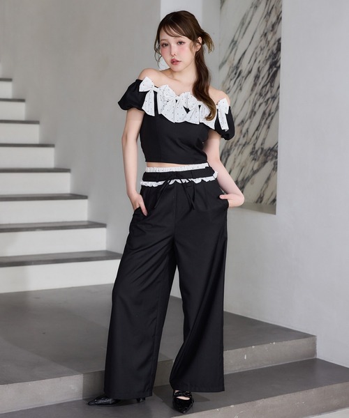 one after another NICE CLAUP(ワンアフターアナザーナイスクラップ)の「【Black Ribbon Collection】スラックスパンツ(スラックス・レディース・ブラック/グレー・SMALL/MEDIUM)」の12枚目の写真