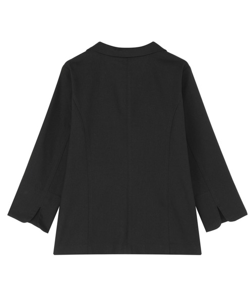 TOKYO SHIRTS（トウキョウシャツ）の「カラミ織 ジャケット 七分袖（テーラードジャケット・レディース・ベージュ/ブラック・M/L/LL）」の4枚目の写真