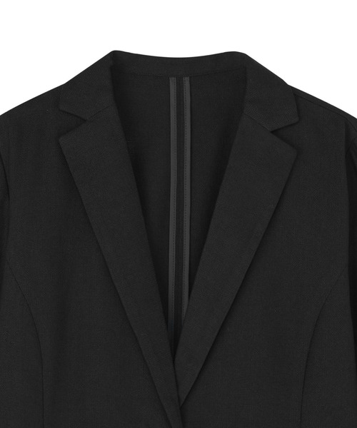 TOKYO SHIRTS（トウキョウシャツ）の「カラミ織 ジャケット 七分袖（テーラードジャケット・レディース・ベージュ/ブラック・M/L/LL）」の3枚目の写真