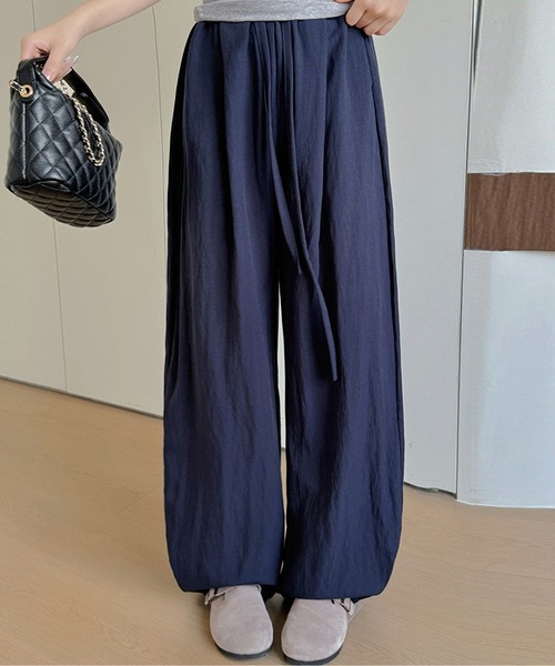 DAY CLOSET（デイ クローゼット）の「【大きいサイズ有/紐調節可】リネン風 ワンタック カーブシルエット スウェット イージーパンツ レディース（スウェットパンツ・レディース・ダークネイビー/ピンク/カーキ/ライトブルー/アイボリー・L/XL/S/M）」の13枚目の写真