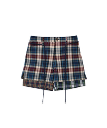AJOBYAJO（アジョバイアジョ）の「Check Mixed Shorts [Navy]（その他パンツ）」