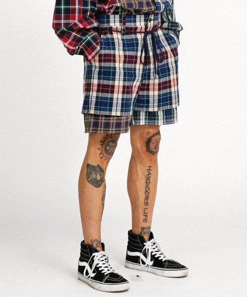 AJOBYAJO（アジョバイアジョ）の「Check Mixed Shorts [Navy]（その他パンツ・レディース・その他・LARGE/MEDIUM）」の8枚目の写真