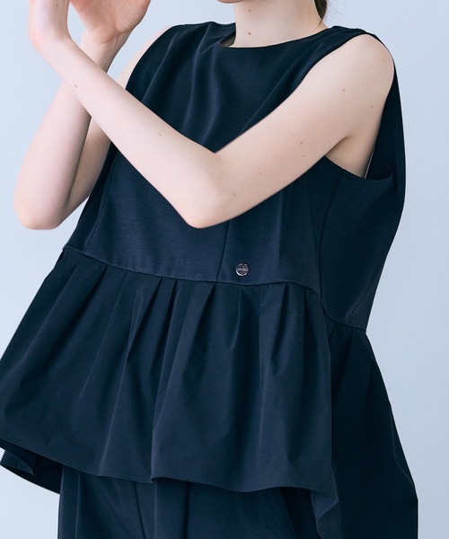 Audie a Muses(オーディアミューズ)の「ウエスト切替ノースリーブカットソー(Tシャツ/カットソー・レディース・ブラック・42/38/36)」の12枚目の写真