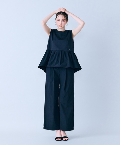 Audie a Muses(オーディアミューズ)の「ウエスト切替ノースリーブカットソー(Tシャツ/カットソー・レディース・ブラック・42/38/36)」の4枚目の写真