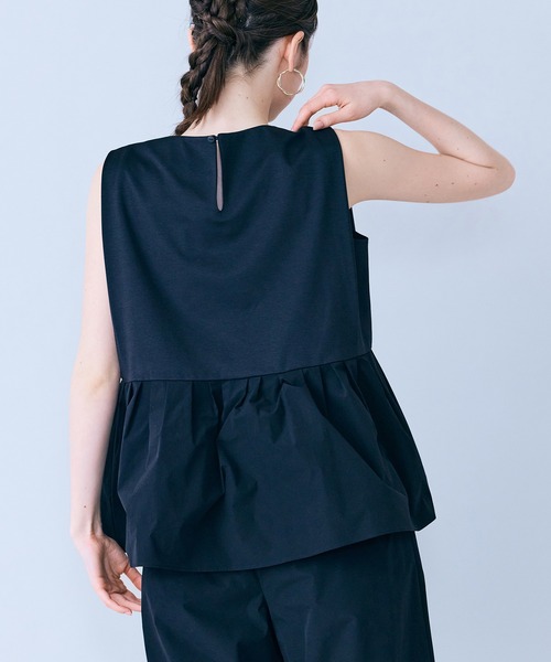Audie a Muses(オーディアミューズ)の「ウエスト切替ノースリーブカットソー(Tシャツ/カットソー・レディース・ブラック・42/38/36)」の9枚目の写真