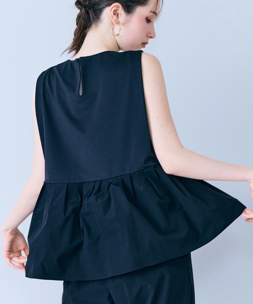 Audie a Muses(オーディアミューズ)の「ウエスト切替ノースリーブカットソー(Tシャツ/カットソー・レディース・ブラック・42/38/36)」の10枚目の写真