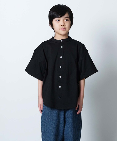 ZI-ON(ジーオン)の「マルチファンクション オーバーサイズ 半袖シャツ(シャツ/ブラウス・キッズ・オフホワイト/ベージュ/チャコール/ブラック/カーキ・110/140/130/120/160/150)」の2枚目の写真