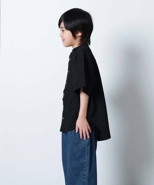 ZI-ON(ジーオン)の「マルチファンクション オーバーサイズ 半袖シャツ(シャツ/ブラウス・キッズ・オフホワイト/ベージュ/チャコール/ブラック/カーキ・110/140/130/120/160/150)」の7枚目の写真